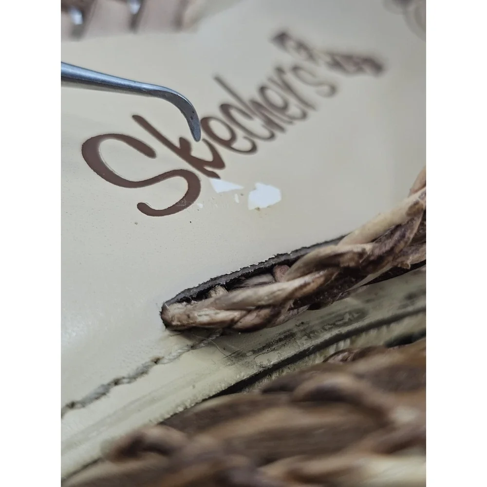Vintage Skechers Cali Chunky Espadrille Woven Thong Wedge Sandals‎ Size 6.5 Y2K